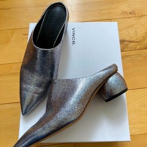 Vince silver Eaton mule